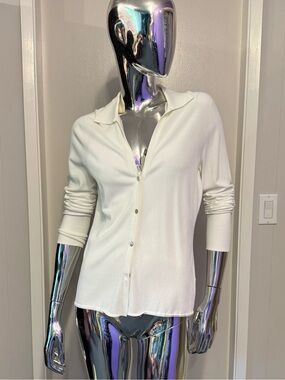 🍊Summer Sale: Vince Cream Button-Front Collared Cardigan